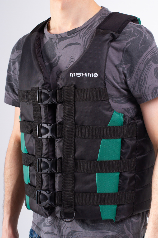Жилет спасательный MISHIMO PRO Премиум качества Черно-зеленый в Керчи