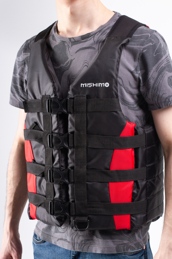 Жилет спасательный MISHIMO PRO Премиум качества Черно-красный в Керчи