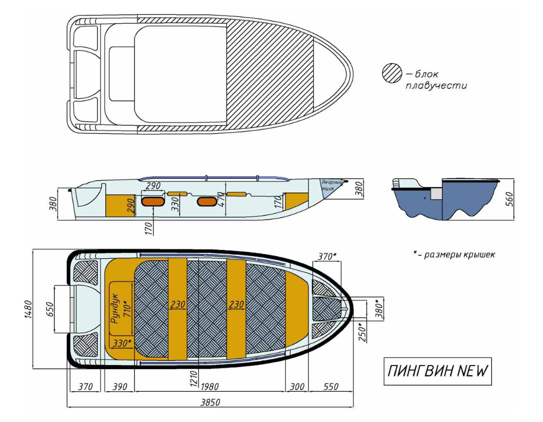 Стеклопластиковая лодка Пингвин New (тримаран) в Керчи