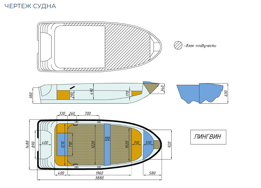 Стеклопластиковая лодка Пингвин (тримаран) в Керчи