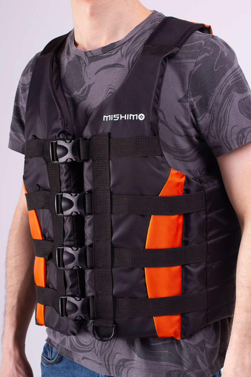 Жилет спасательный MISHIMO PRO Премиум качества Черно-оранжевый в Керчи