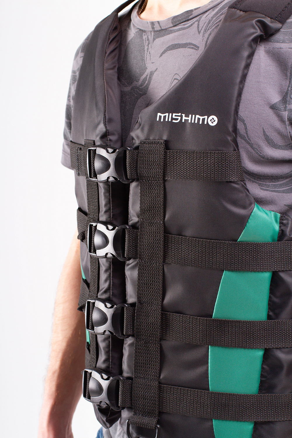 Жилет спасательный MISHIMO PRO Премиум качества Черно-зеленый в Керчи